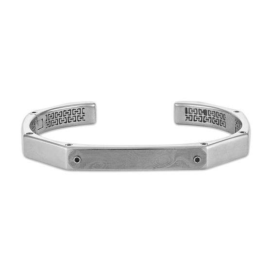 Marc Anthony's Sterling Silver Cuff, Damascus Steel inlay, 8.5