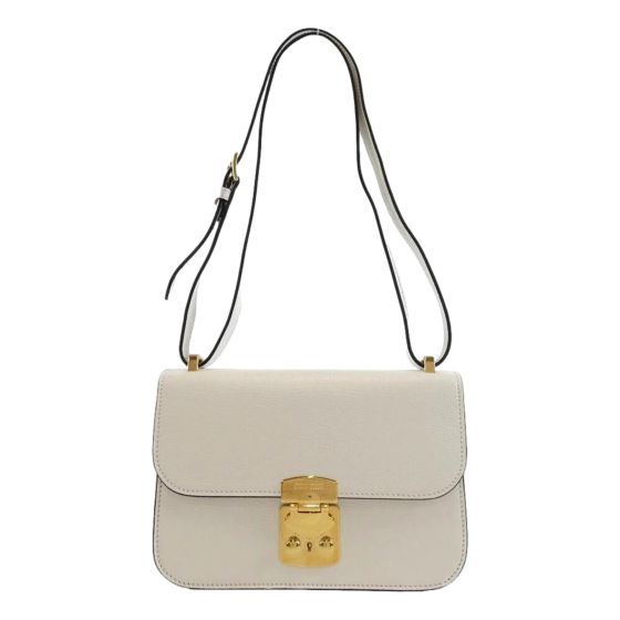 Miu Miu Madras White Leather Crossbody Bag