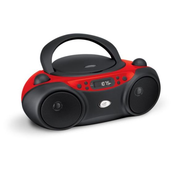 Sporty CD and AM/FM Radio Boombox Red