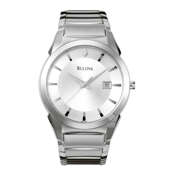 Men's Stainless Steel Bracelet Watch, Silver Dial