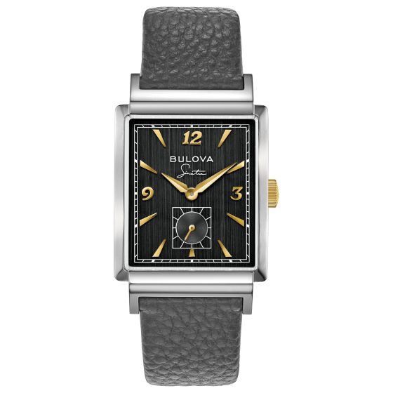Men's Quartz Gray Leather Strap Watch