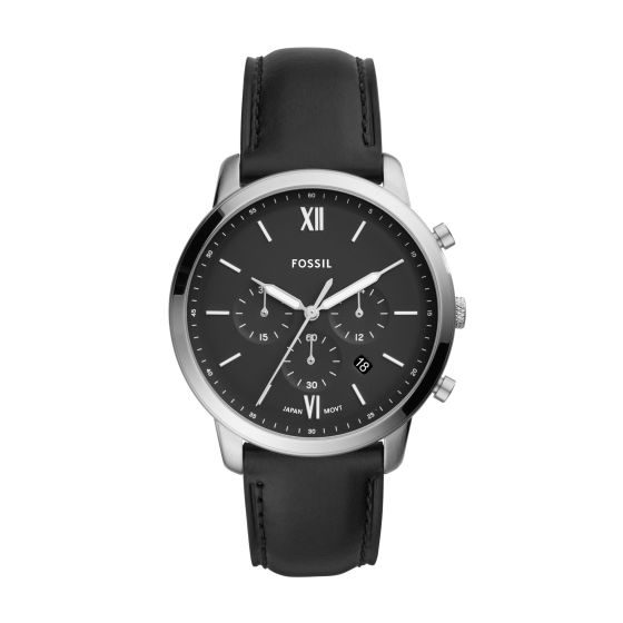 Men's Neutra Chronograph Black Leather Watch