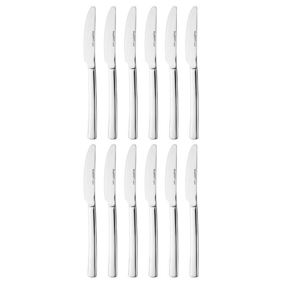Essentials 12Pc Stainless Steel Dinner Knife Set, Pure, 7.5