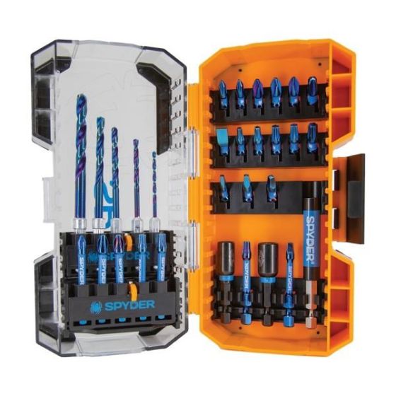 Spyder 30-Piece Mach Blue Drill And Impact Driver Bit Kit