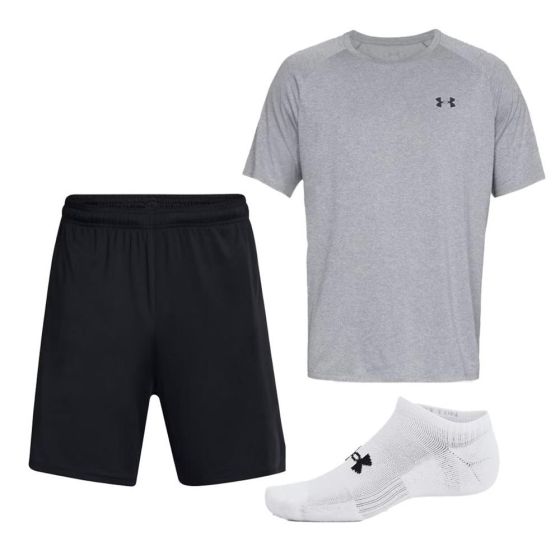 Mens Locker Tee Set-Grey/Black-LG