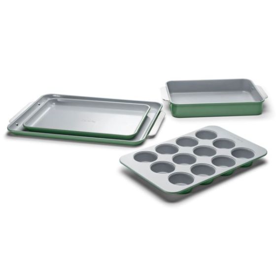 Non-Toxic Nonstick Ceramic Half Bakeware Set Sage