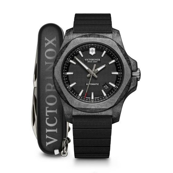 I.N.O.X. Carbon Mechanical, 43mm, Black Carbon Bezel, Black Dial, Black Rubber Strap