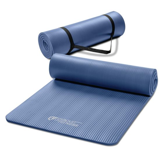 Circuit Fitness NBR Exercise Mat - Sleek Black - 1/2