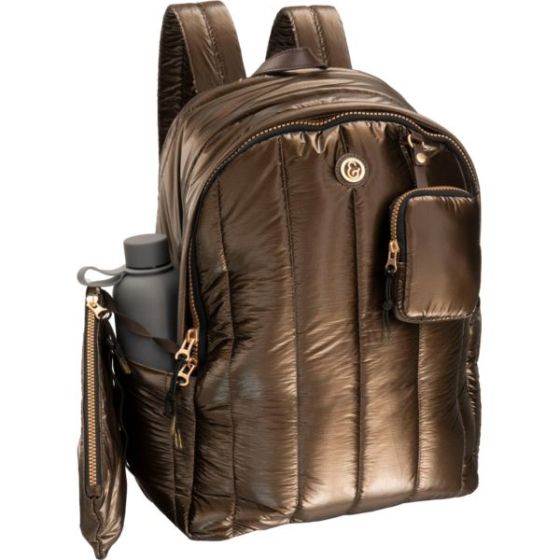 Metallic Quilted Backpack Size 18
