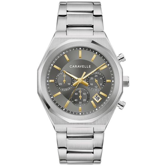 Men's Dress Stainless Steel Bracelet watch, Gray dial