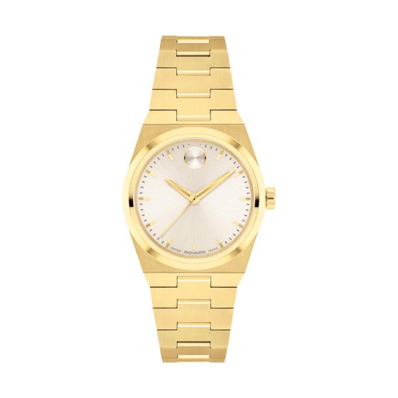 Ladies Bold Quest Mini Gold-Tone Stainless Steel Watch Champagne Dial