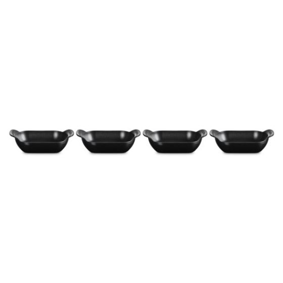 Set of 4 Gourmand Cast Iron Mini Rectangular 0.3qt Bakers Licorice