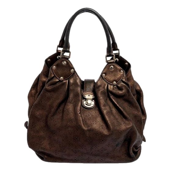 Louis Vuitton Mahina Hobo Handbag XL Leather Bronze