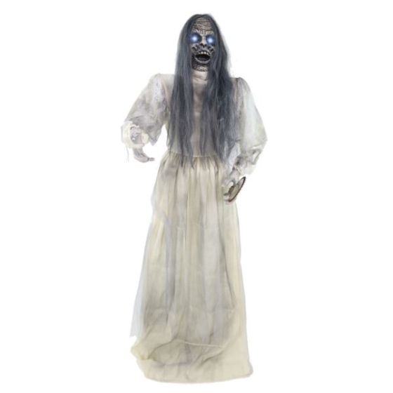 Lifesize Haunted Woman Prop with Lights and Sound, Indoor/Covered Outdoor Halloween Decoration