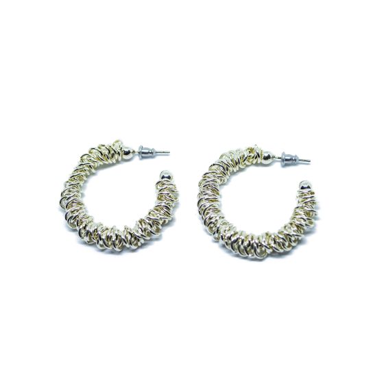 Silver Coiled Hoop Earrings