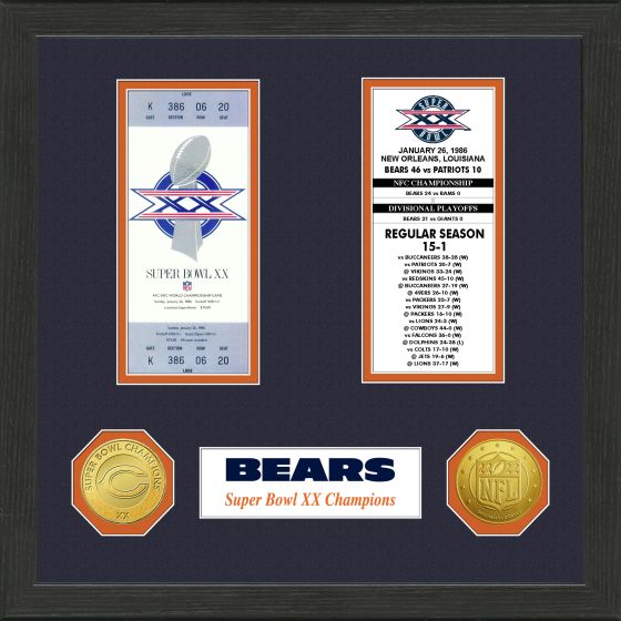 Chicago Bears Super Bowl Championship Ticket Collection