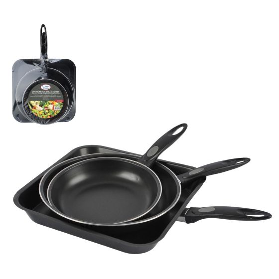 3 Pc Nonstick Breakfast Pan Set