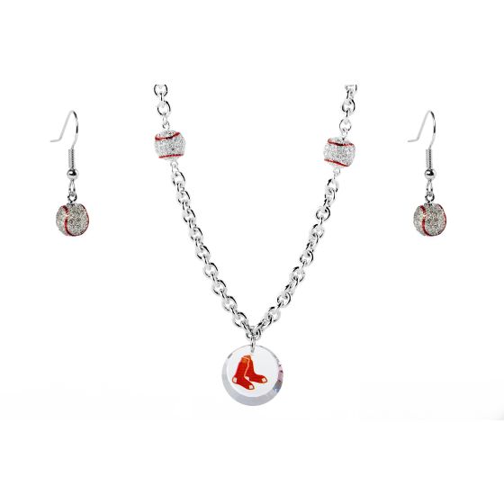 Baseball Set Red Sox Necklace Exclusive