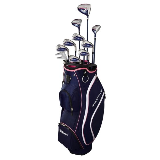 Wilson Women's Profile Complete Set With Cart Bag - Right Hand Petite/Blue/Pink/Women's Flex