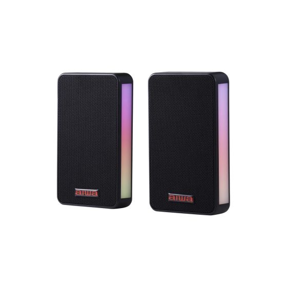 Dual Light Up Wall Mounted Speakers w/ Rechargeable Battery
