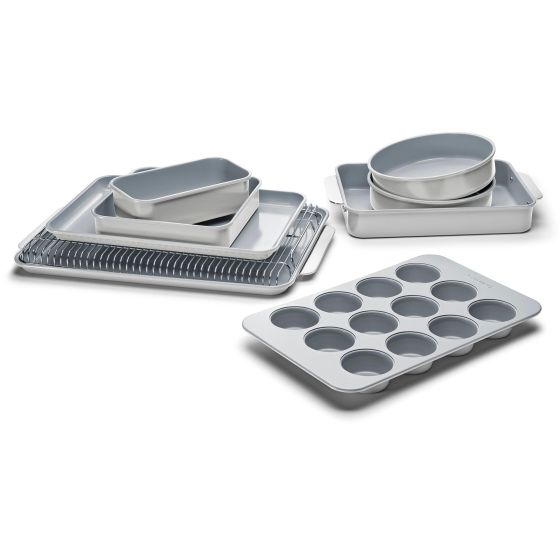 11pc Non-Toxic Nonstick Ceramic Mega Bakeware Set Gray