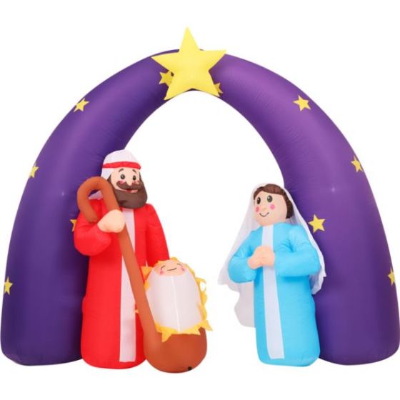 7-Ft. Wide Pre-Lit Inflatable Nativity Scene Outdoor Christmas Decoration