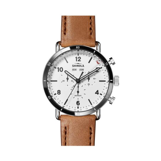 The Canfield Sport Leather Strap Watch - 45mm, Bourbon