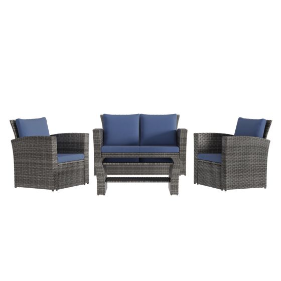 4-Piece Outdoor Wicker Rattan Patio Set