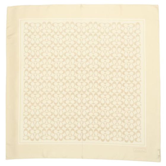 Vintage Signature C Printed Silk Square Scarf - Chalk