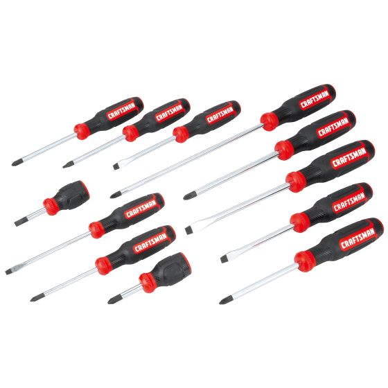 12pc Bi-Material  Assorted Screwdriver Set