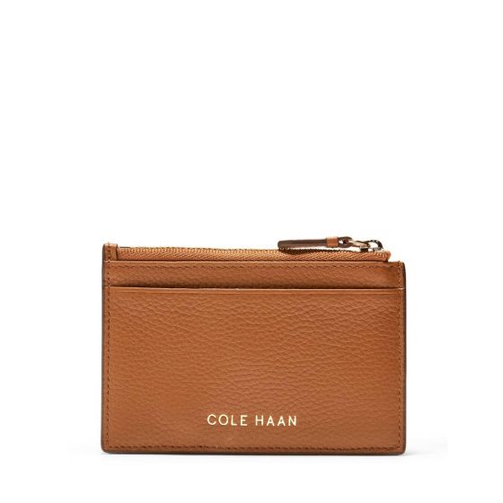 Card Case With Zip - British Tan