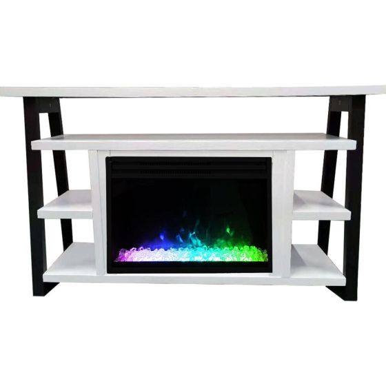 53-In. Sawyer Industrial Electric Fireplace Mantel with Deep Crystal Display and Color Changing Flam