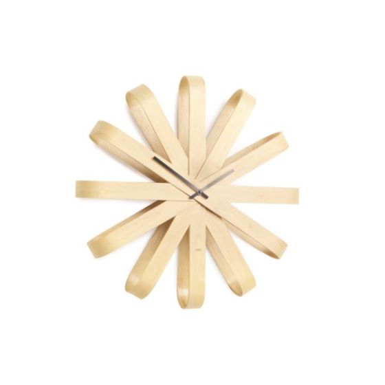 Ribbon Wood Wall Clock 20.25in Natural