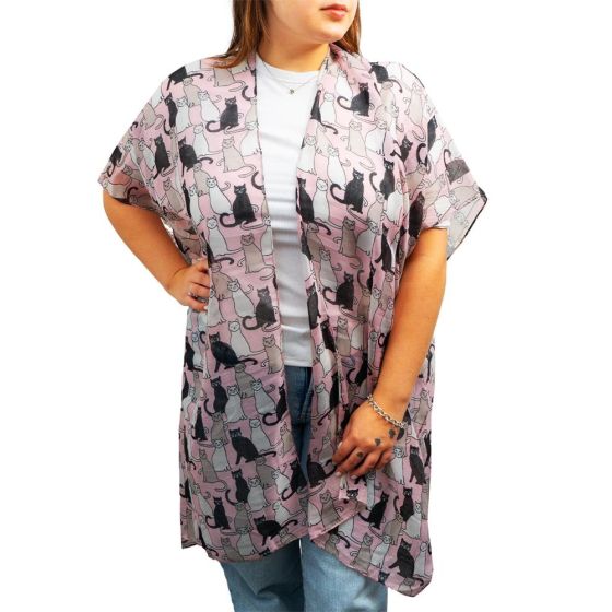 Cat Print Kimono