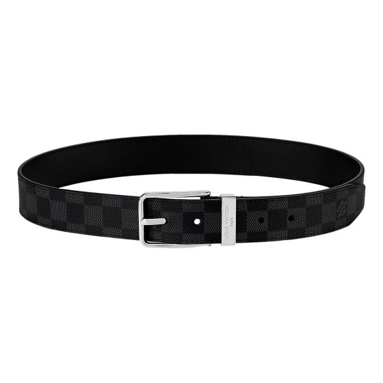 Louis Vuitton Pont Neuf 35mm Belt Damier Graphite Canvas 95