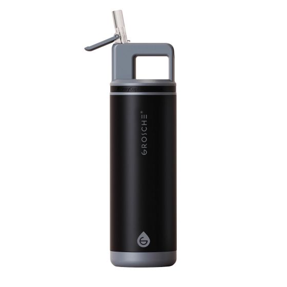 Alpine Flip N' Sip 20 oz. Insulated Water Bottle, Graphite Black