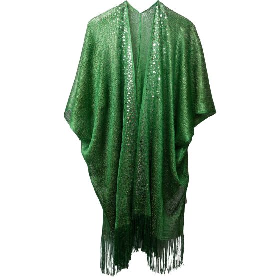 Crochet Kimono with Sequins And Fringe
