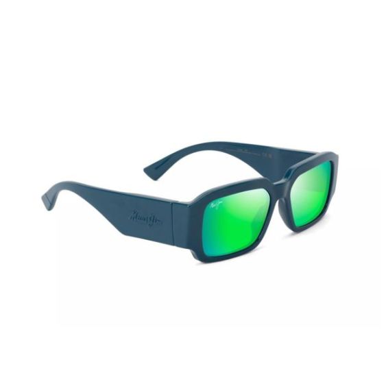Kupale Polarized Sunglasses Shiny Petrol Blue Frame MAUIGreen Lens