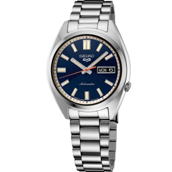 Seiko 5 Sports Midsize SS Automatic Blue Dial, Lumibrite markers, SS bracelet