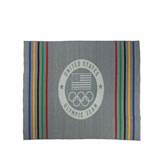 US Olympic Puck Logo Wool Throw