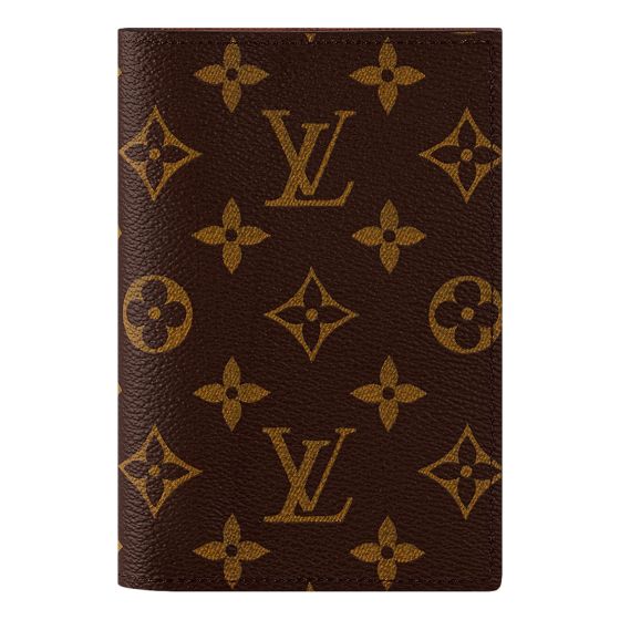 Louis Vuitton Monogram Canvas Cowhide Leather Passport Cover in Classic Brown