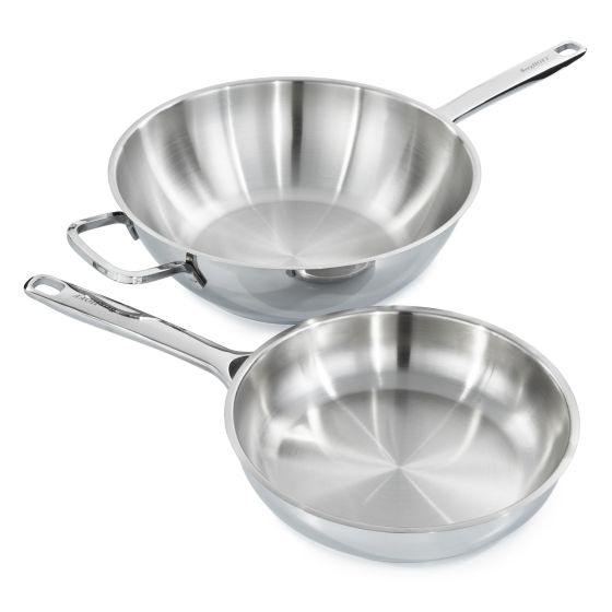 Helix 2Pc Recycled Stainless Steel Stir Fry Cookware Set