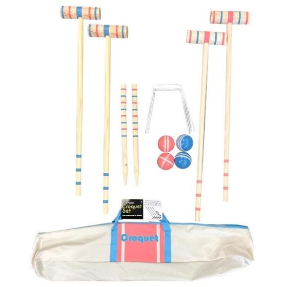 Croquet Set with Mallets, Balls, Wickets and Carrying Bag