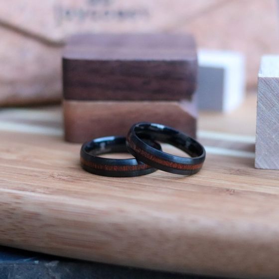 Ignito - Stainless Steel & Sapele Ring Size 9