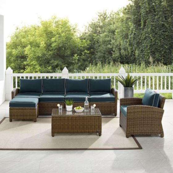 Bradenton 5Pc Wicker Outdoor Sectional Patio Furniture Set