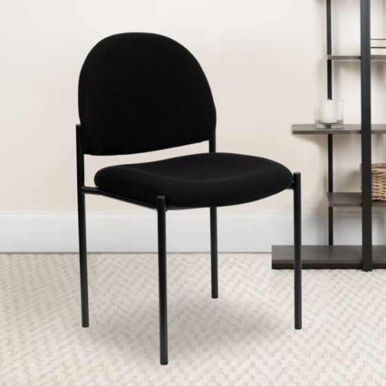 Comfort Gray Fabric Stackable Steel Side Reception Chair