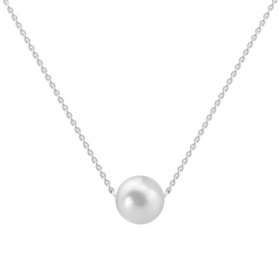 Sterling Silver Simulated Pearl Necklace