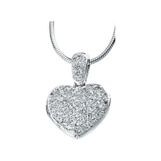 Sterling Silver Cubic Zirconia Locket Necklace