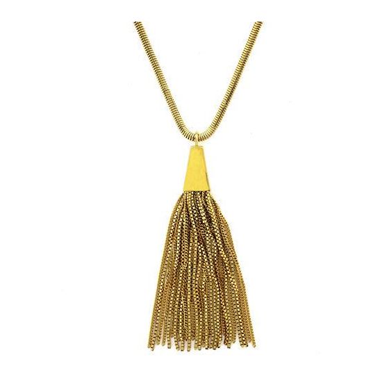 Gold Tone Tassel Necklace