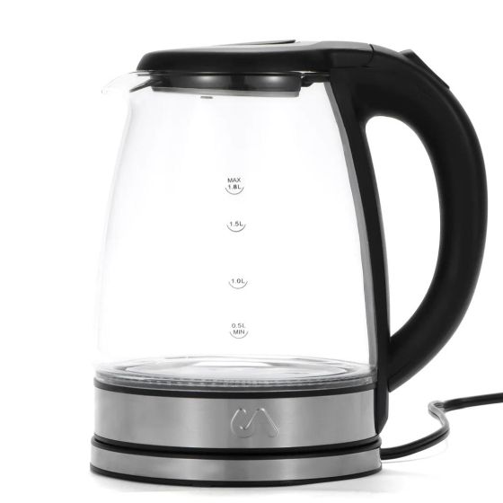 Electric Tea Kettle - 1.8L Glass & Stainless Steel